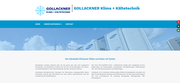 Referenz: Gollackner Klima + Kältetechnik - Responsive Webdesign