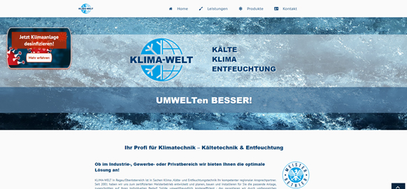Referenz: Klima Welt - Responsive Webdesign